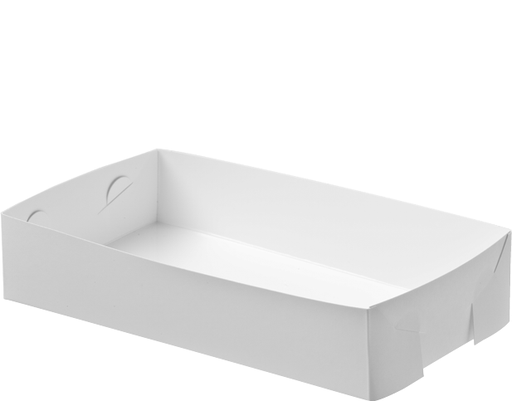 [CA-CTLGE] Folding White Paper Food Trays / Large