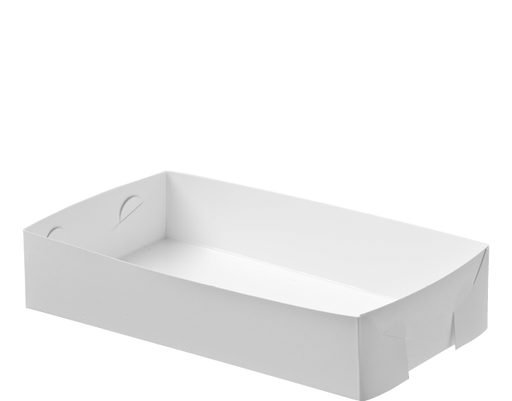 [CA-CTMED] Folding White Paper Food Trays / Medium