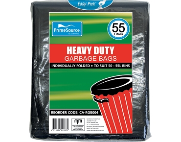 [CA-RGB004] Heavy Duty Plastic Garbage Bags 50-55L Black