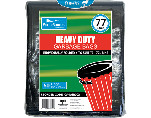 [CA-RGB003] Heavy Duty Garbage Bags 70-77L Black