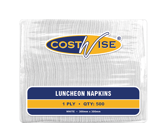 [HL-NAPL1PW] Costwise® 1-Ply Quarter Fold Luncheon Napkin | White
