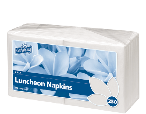 [CA-NAPL1PW] 1-Ply Quarter Fold Luncheon Napkin | White