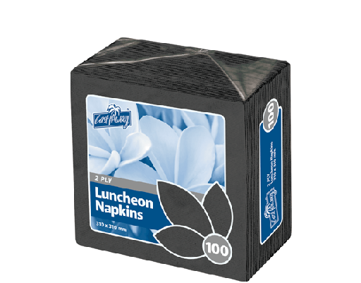 [CA-NAPL2PB] 2-Ply Quarter Fold Luncheon Napkin | Black