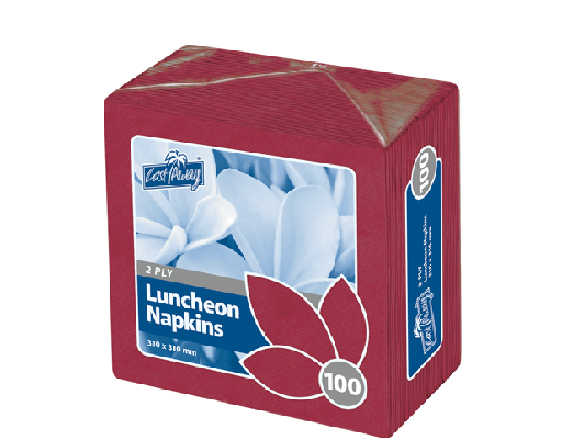 [CA-NAPL2PWR] 2-Ply Quarter Fold Luncheon Napkin | Wine red