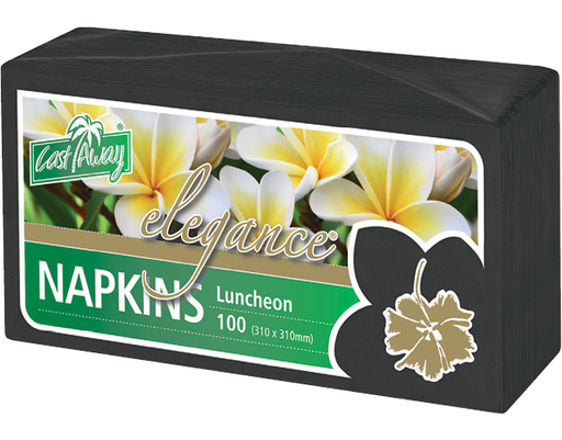 [CA-NAPELB] Quarter Fold Elegance® Luncheon Napkins | Black