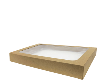 [CA-DTRLID-BRN] Medium Window Platter Lid | Brown kraft