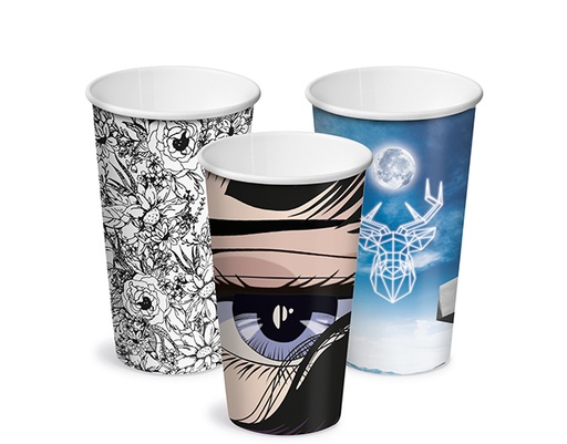 [CA-SW16SL-CR-Z] 16oz (90mm Ø) Single Wall Coffee Cup | "Boutique"
