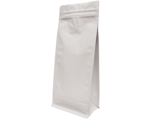 [RS-CBB1KGKR-WHT] 1kg Box Bottom Coffee Bag | White kraft
