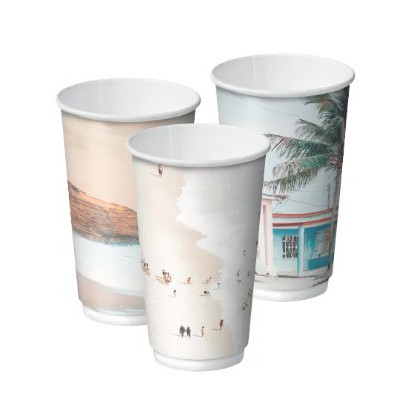 [CA-DW16D-CR] Coffee Cup Paper Double Wall Creative 16oz 'TCID'